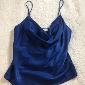 Scoop neck silk top